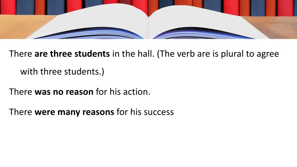 there are three students in the hall the verb