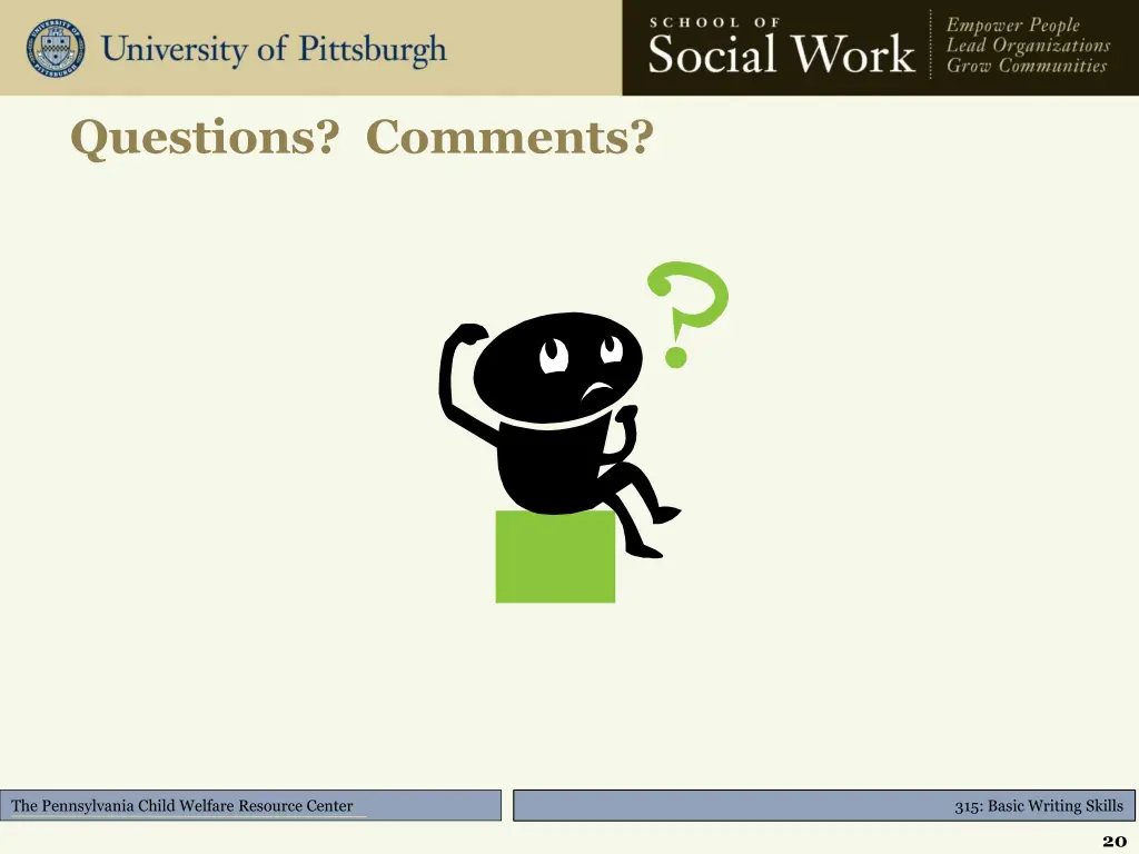 questions comments