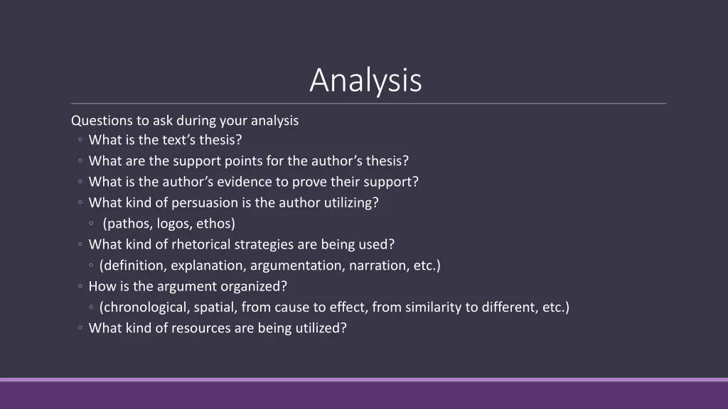 analysis