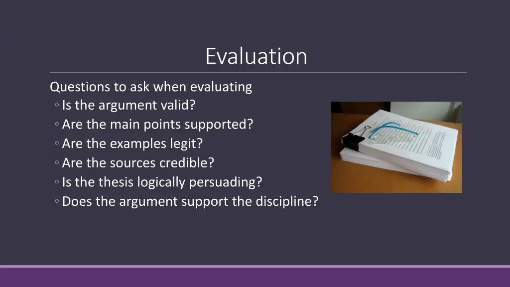 evaluation