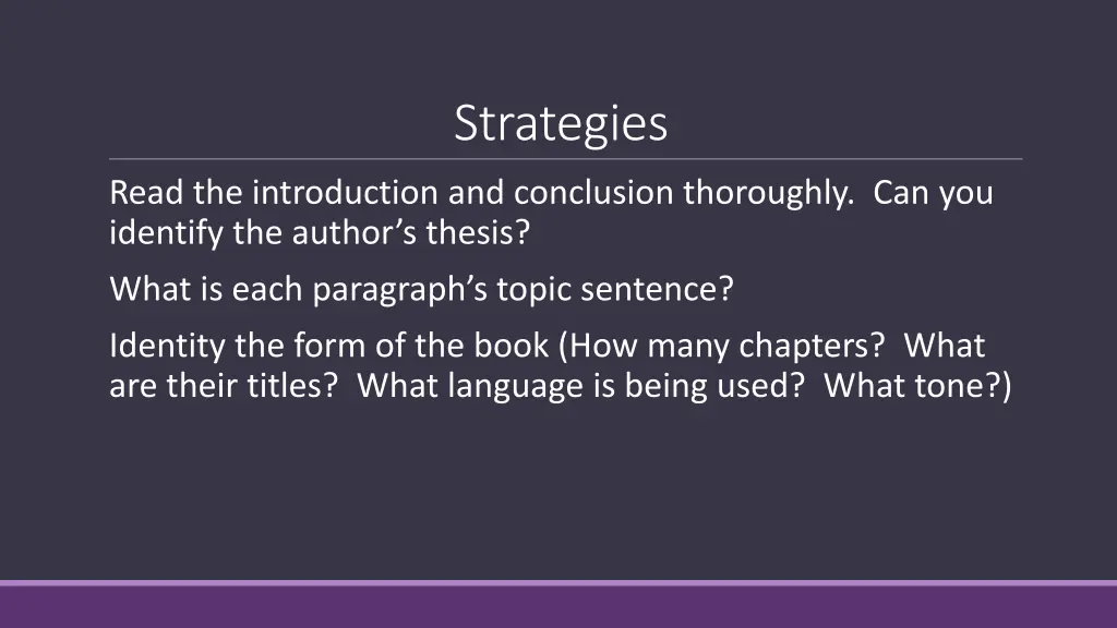 strategies