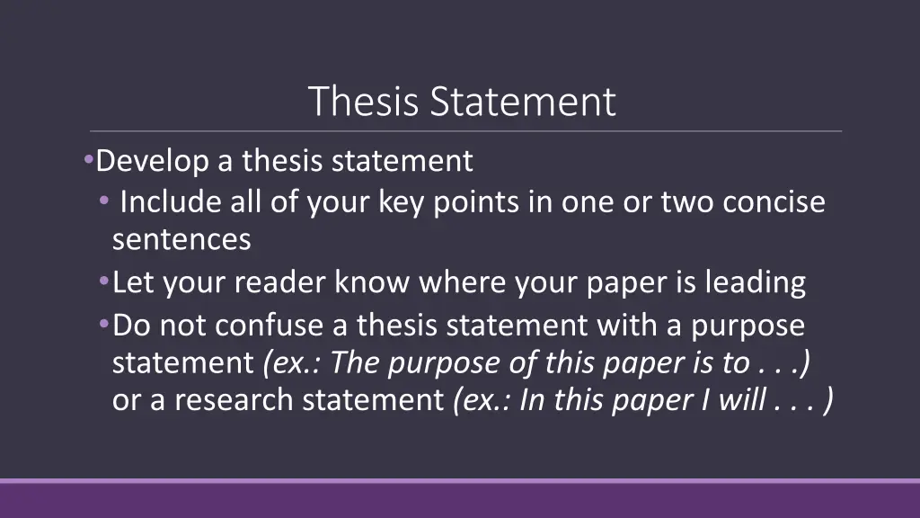 thesis statement