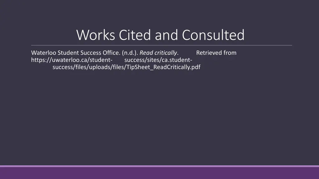 works cited and consulted
