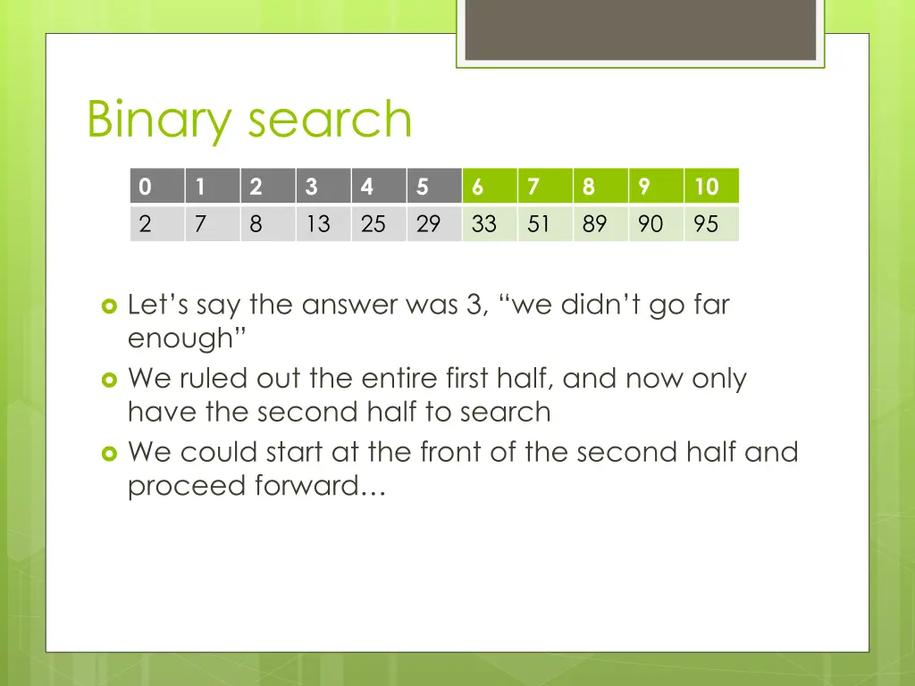 binary search