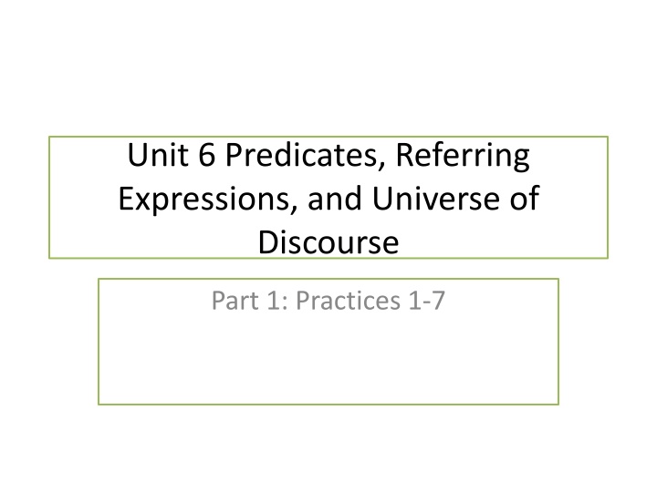 unit 6 predicates referring expressions