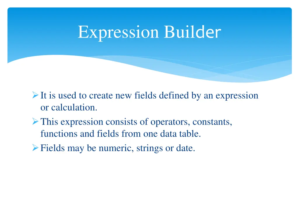 expression buil der