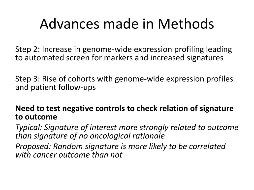 advances made in methods