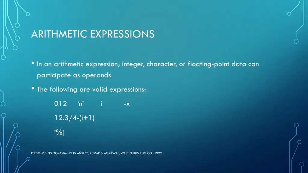 arithmetic expressions