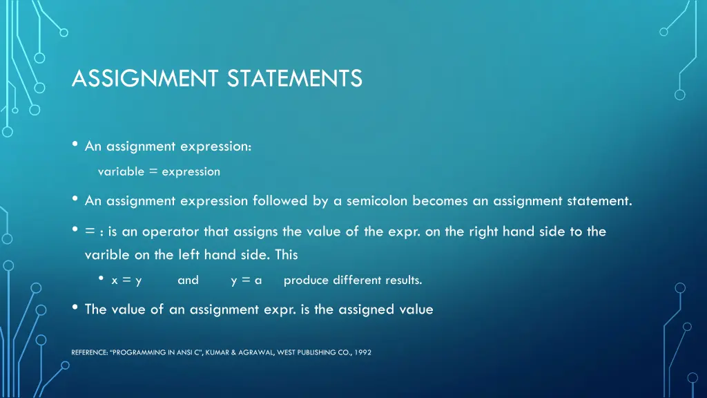 assignment statements
