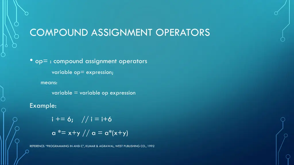 compound assignment operators