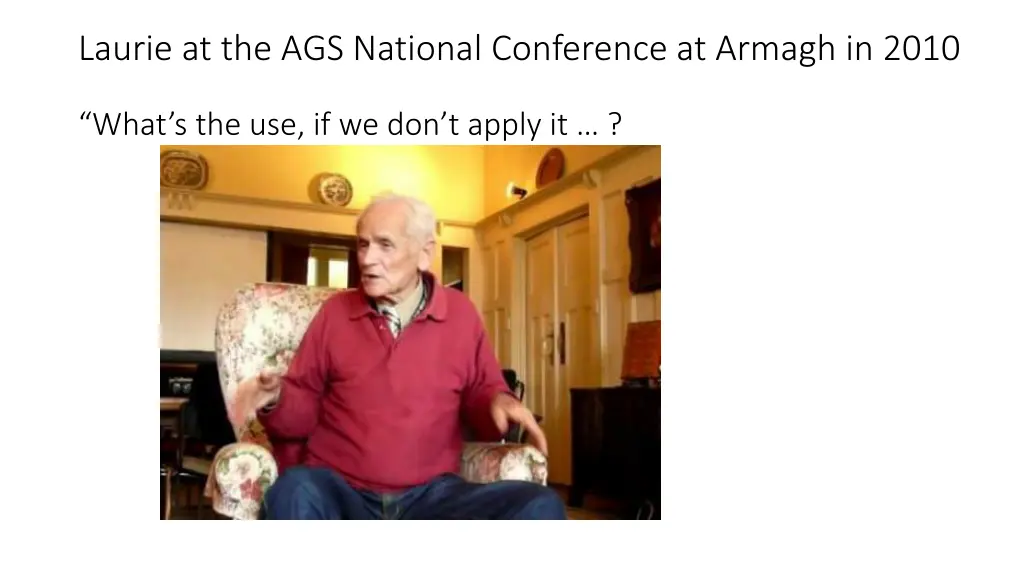 laurie at the ags national conference at armagh