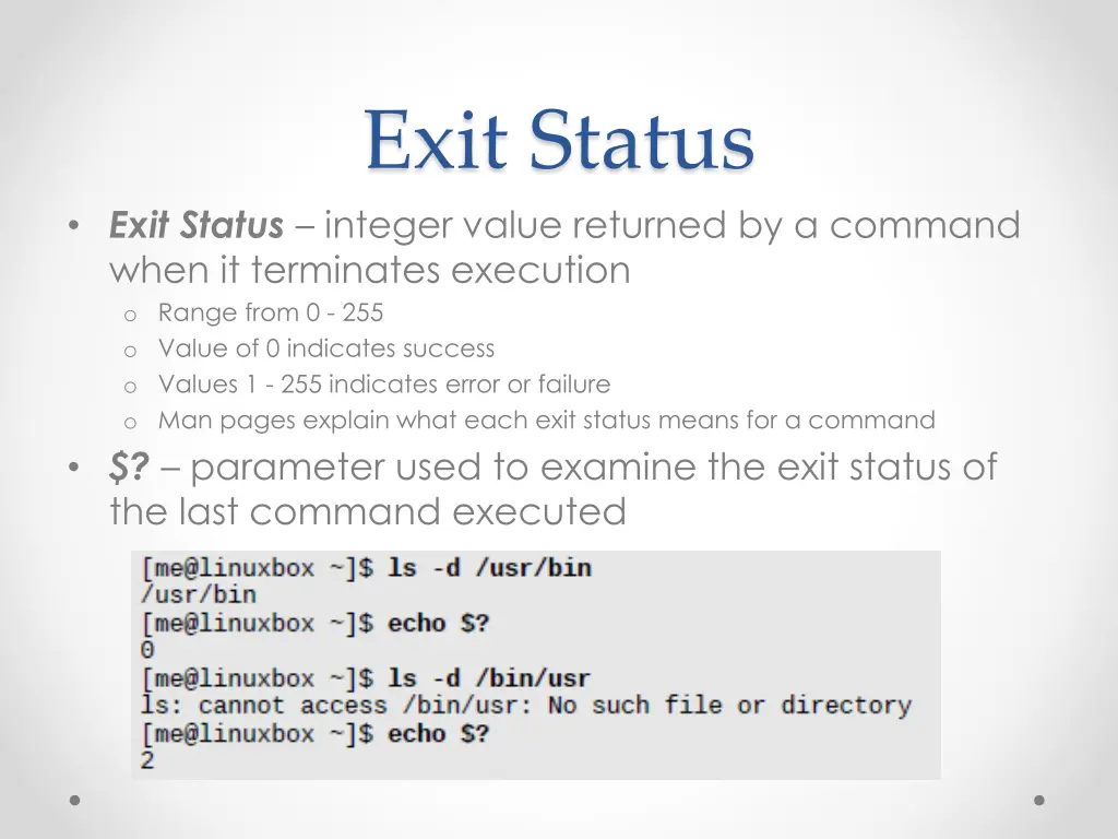 exit status