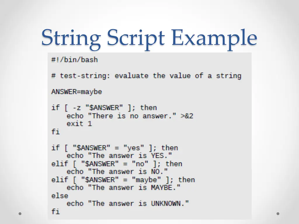 string script example
