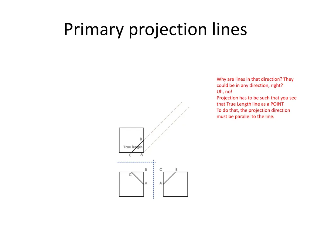 primary projection lines