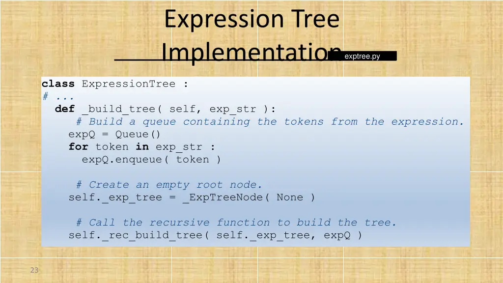 expression tree implementation 2