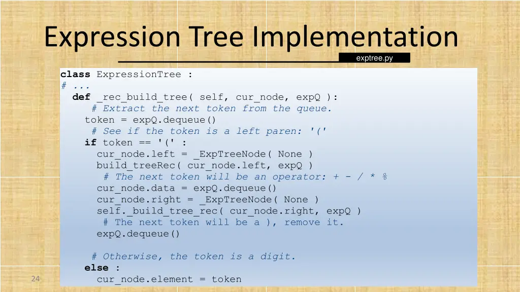 expression tree implementation 3