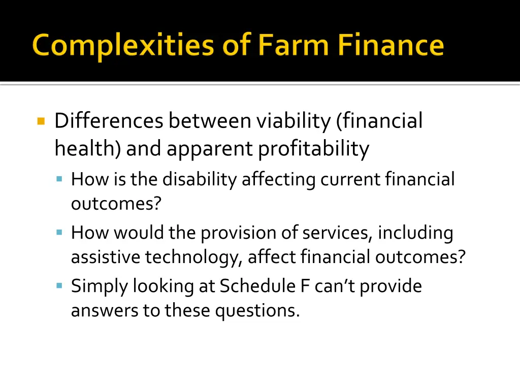 differences between viability financial health