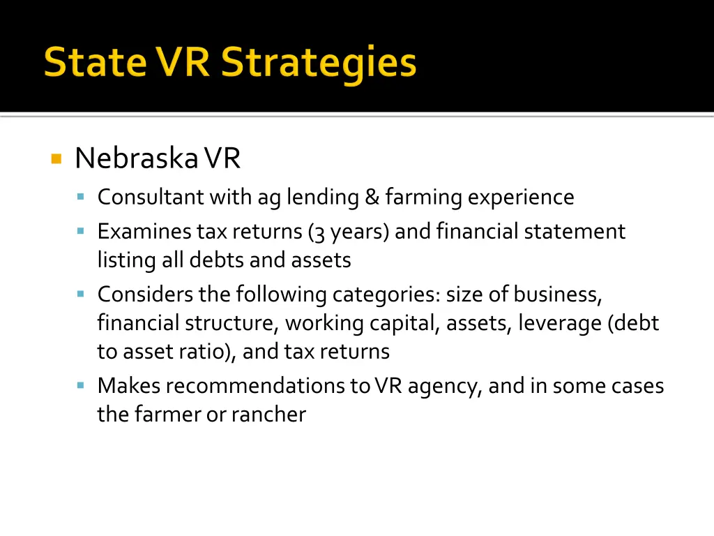 nebraska vr consultant with ag lending farming
