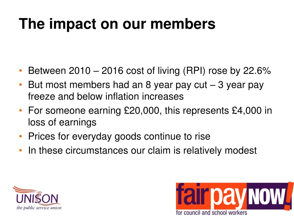 the impact on our members