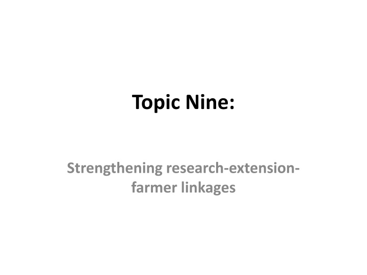 topic nine