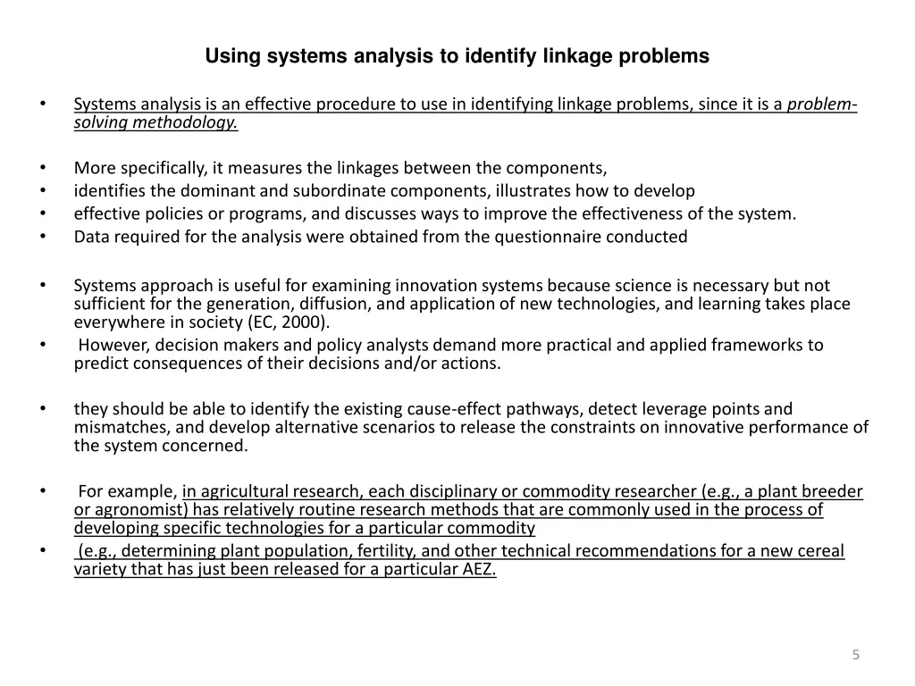 using systems analysis to identify linkage