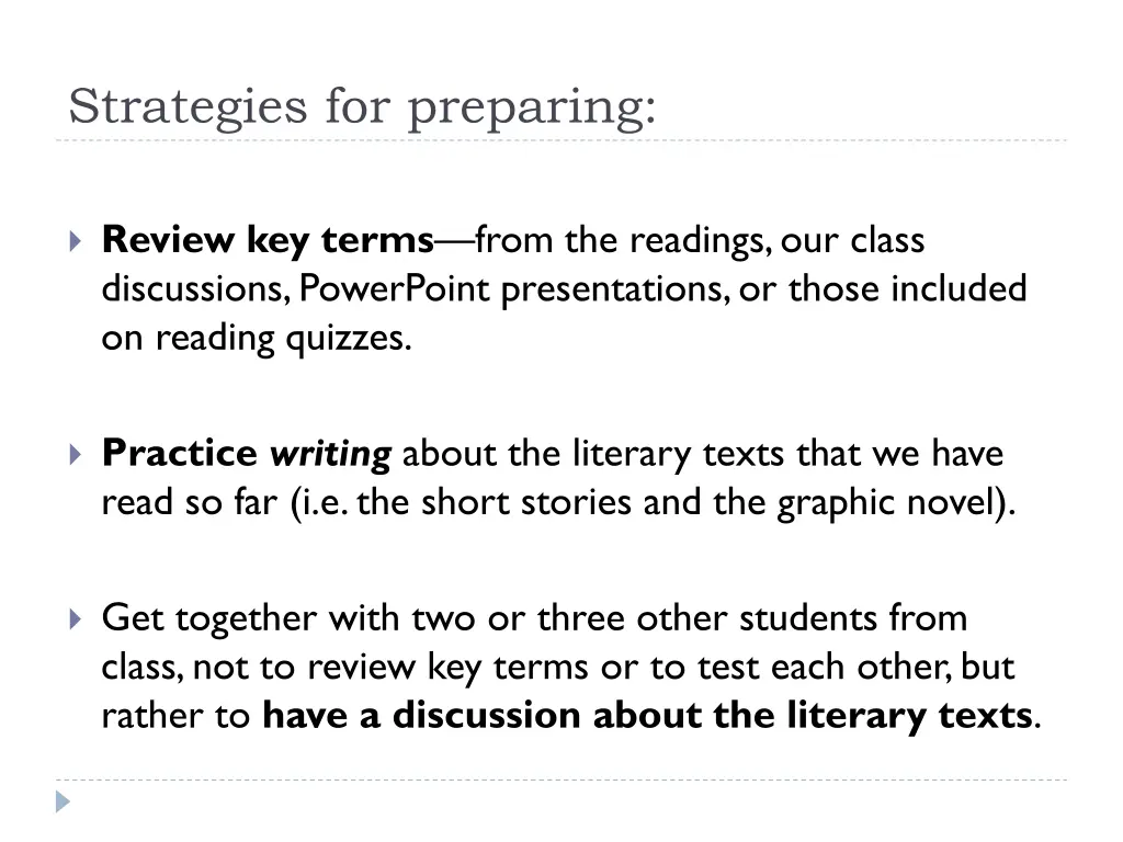 strategies for preparing