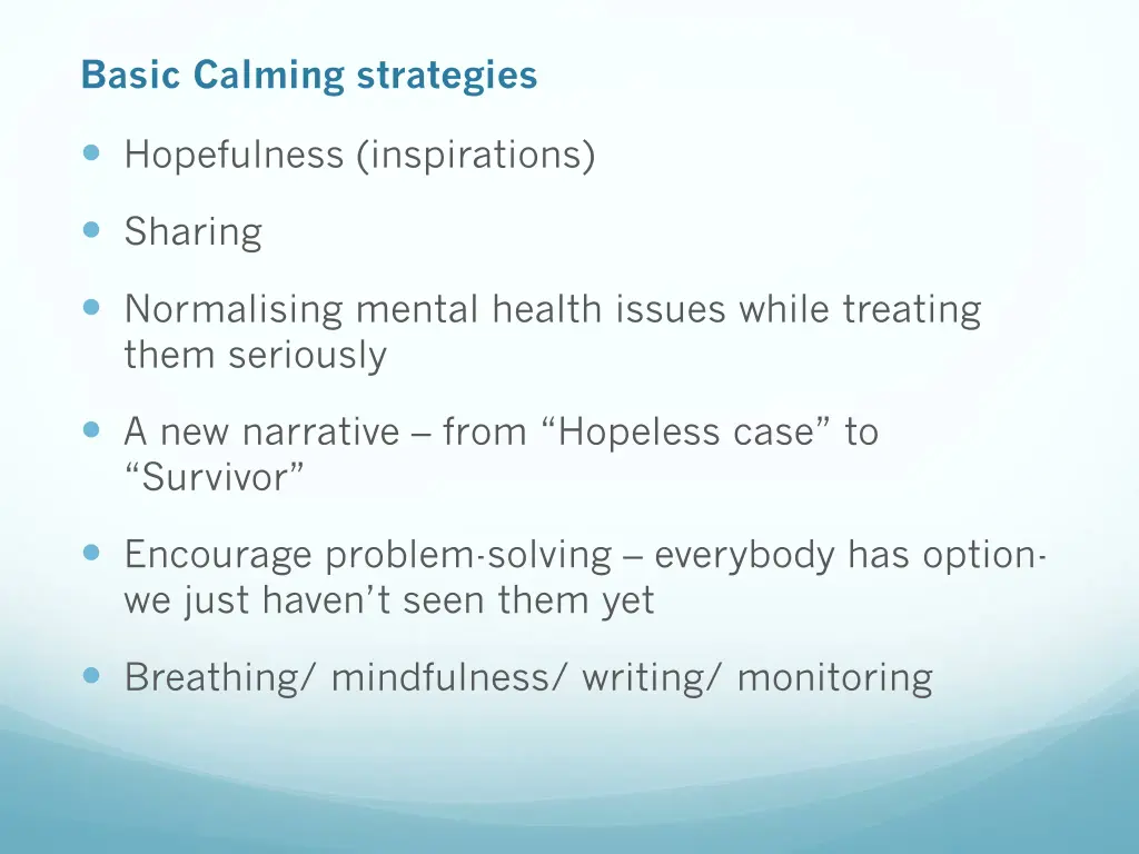 basic calming strategies