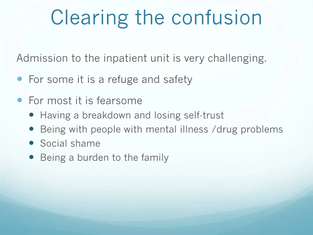 clearing the confusion