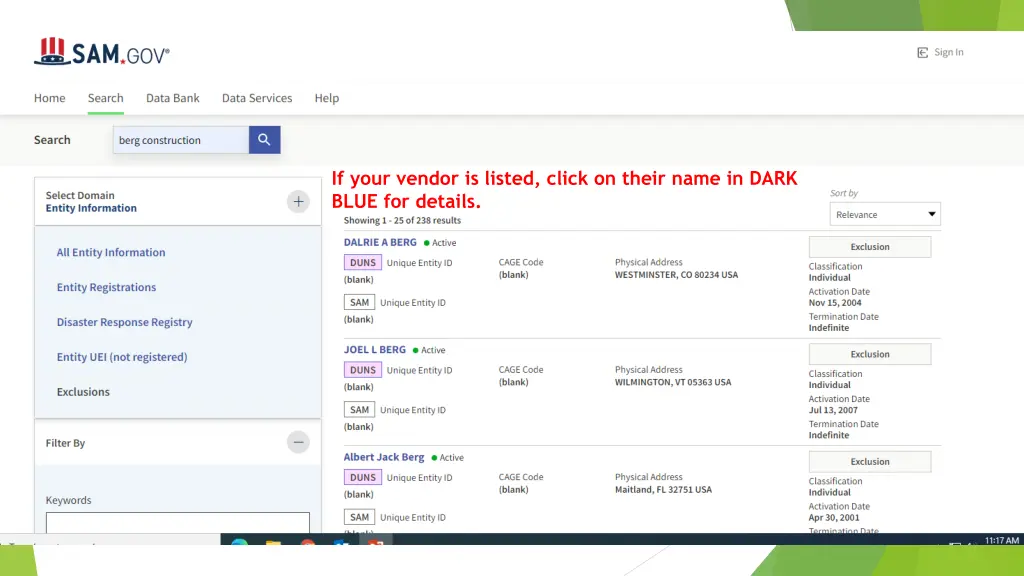 if your vendor is listed click on their name