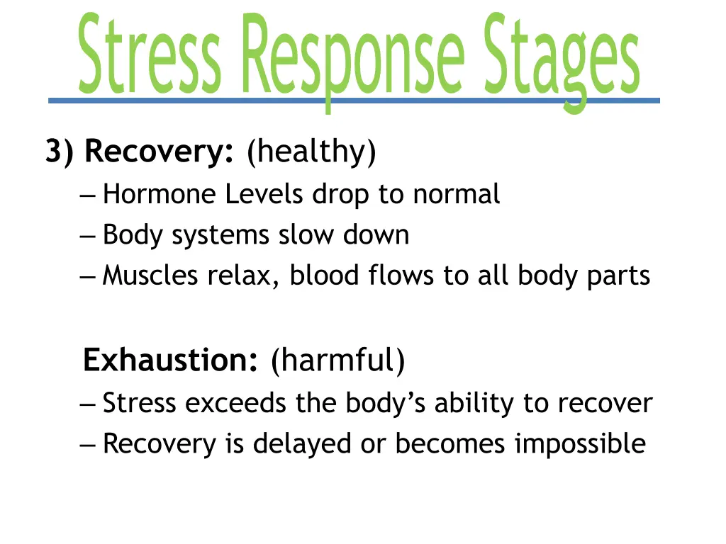 stress response stages 1