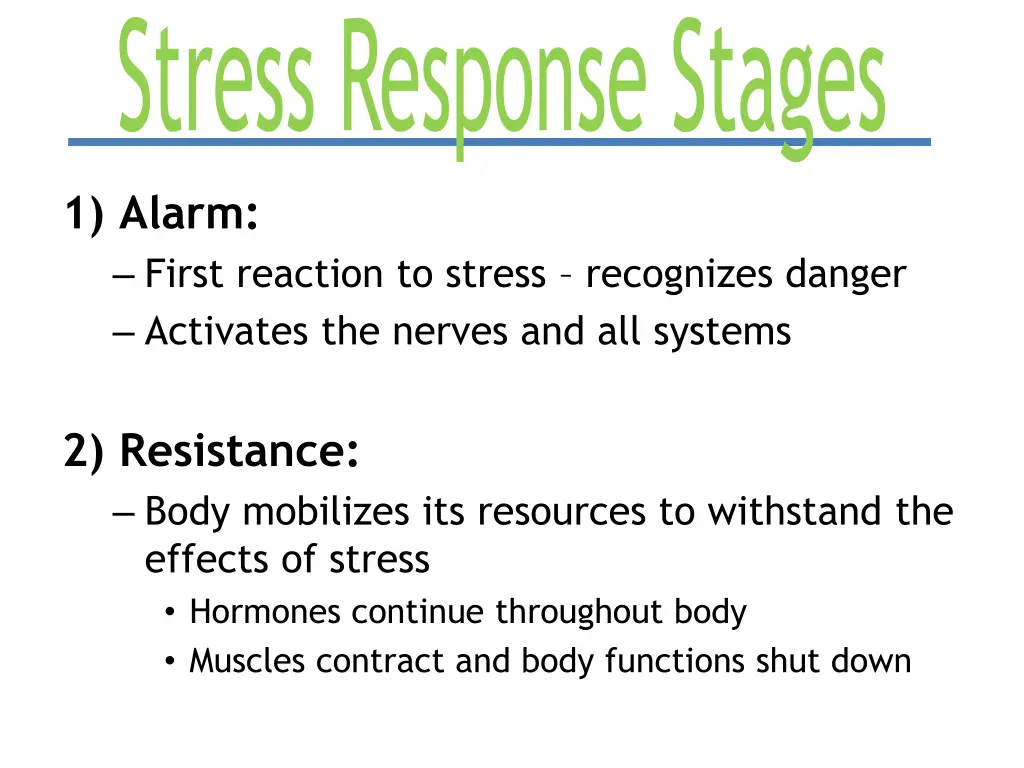 stress response stages