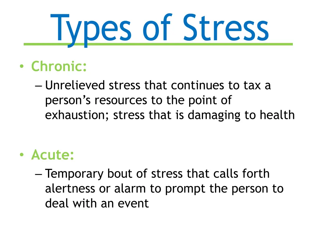 types of stress