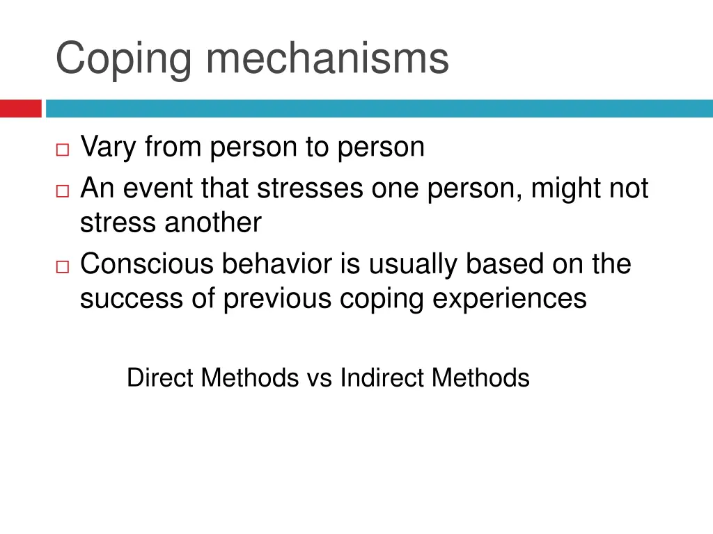 coping mechanisms