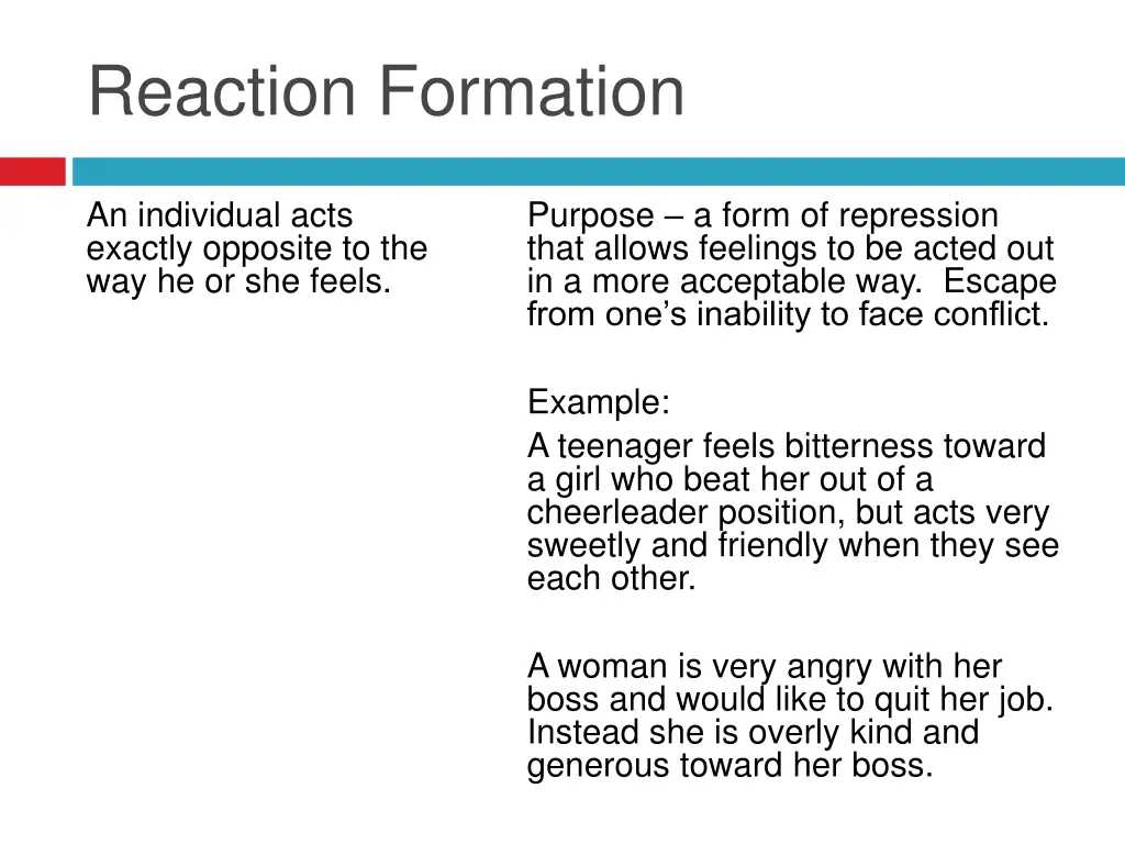 reaction formation