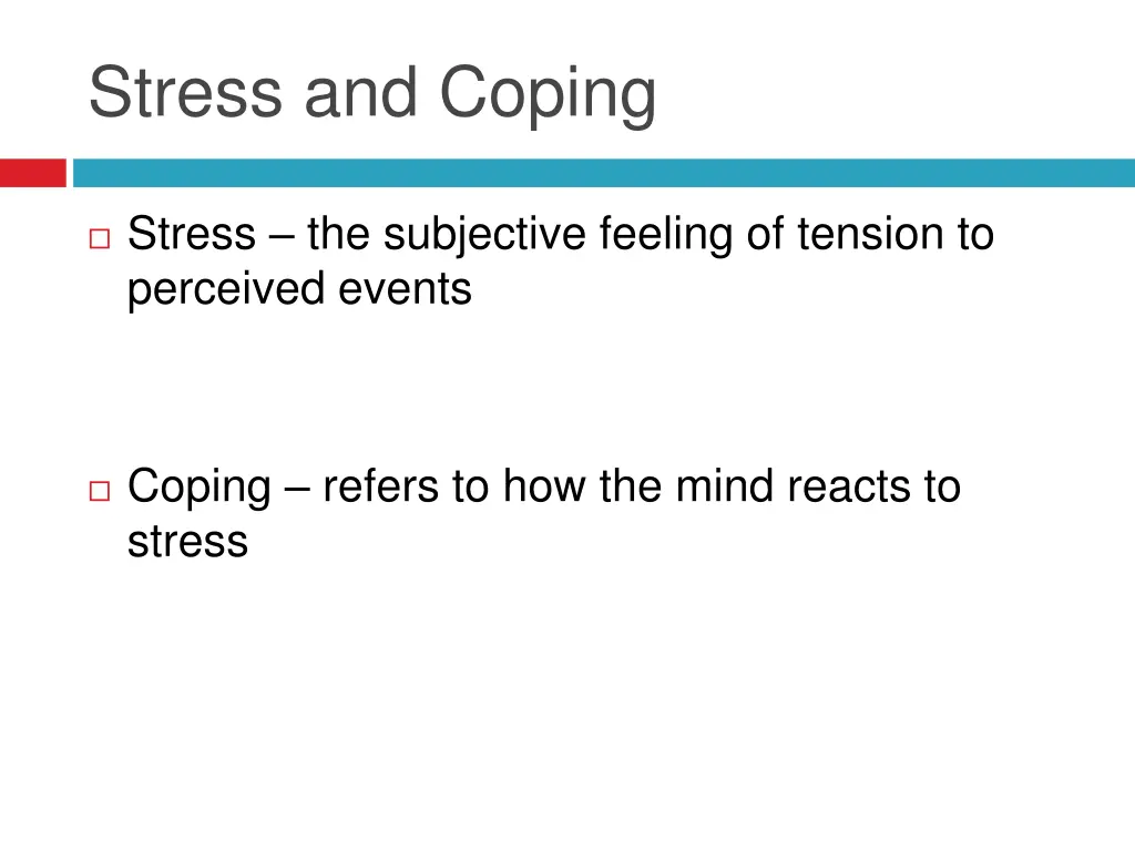 stress and coping