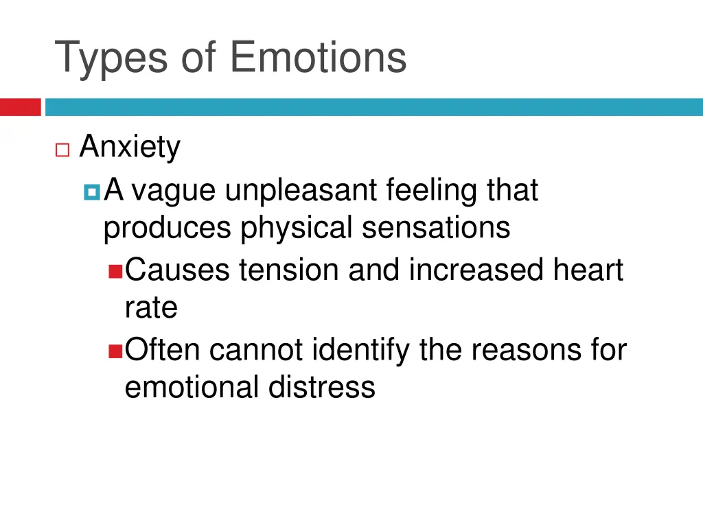 types of emotions