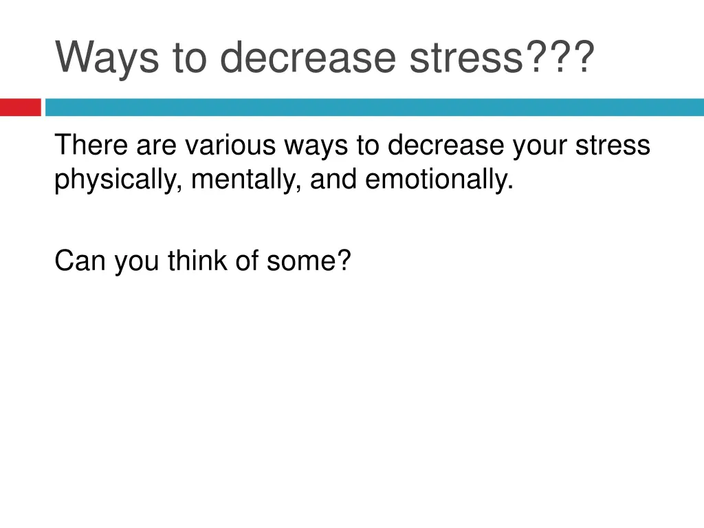 ways to decrease stress