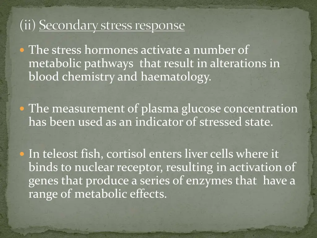 ii secondary stress response
