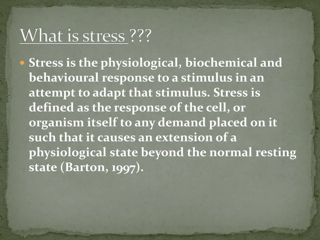 what is stress