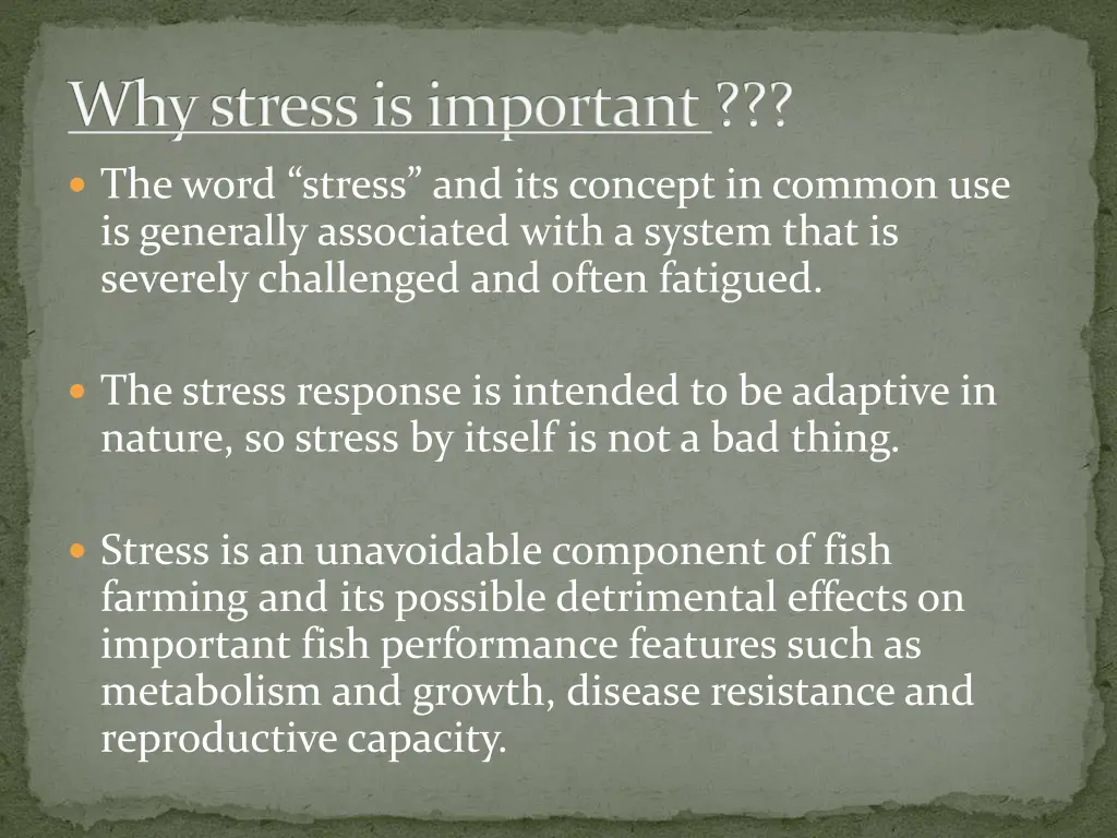 why stress is important