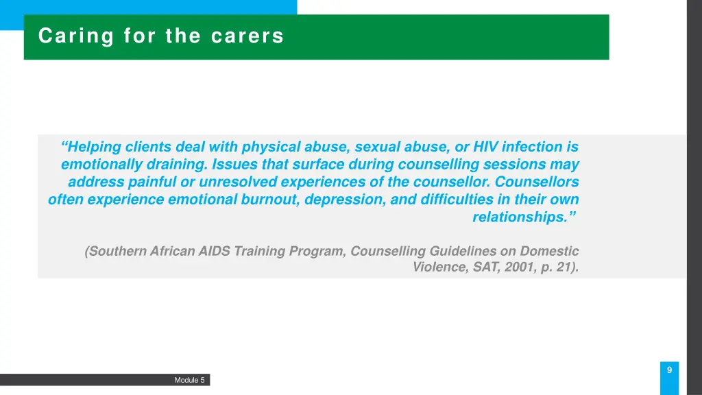 caring for the carers