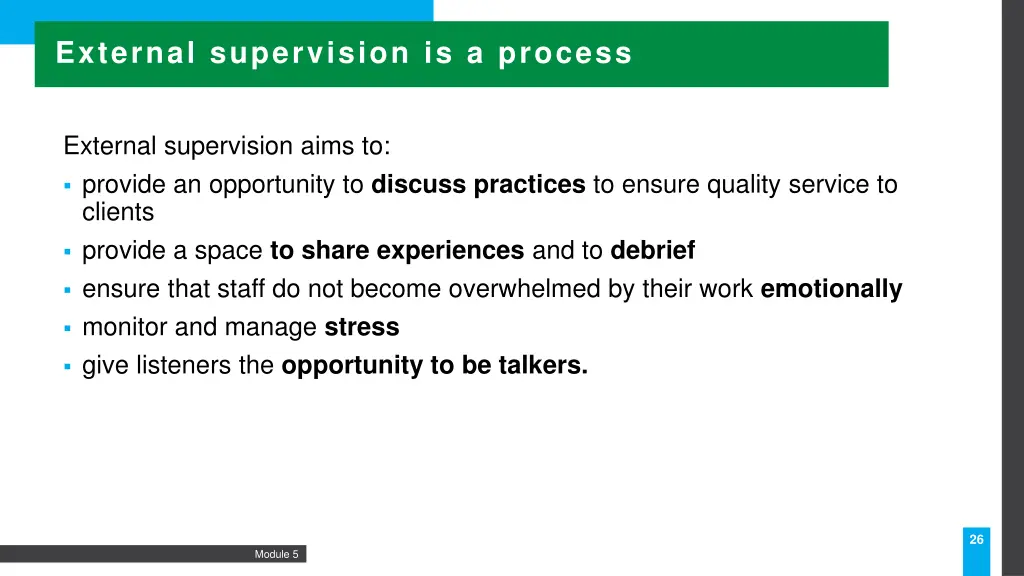 external supervision is a process