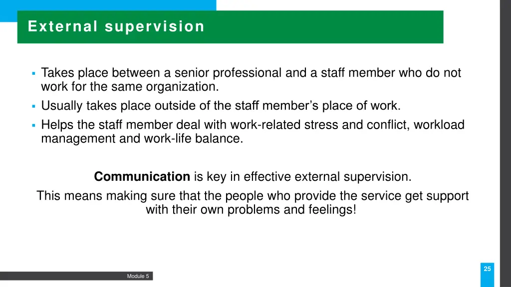 external supervision