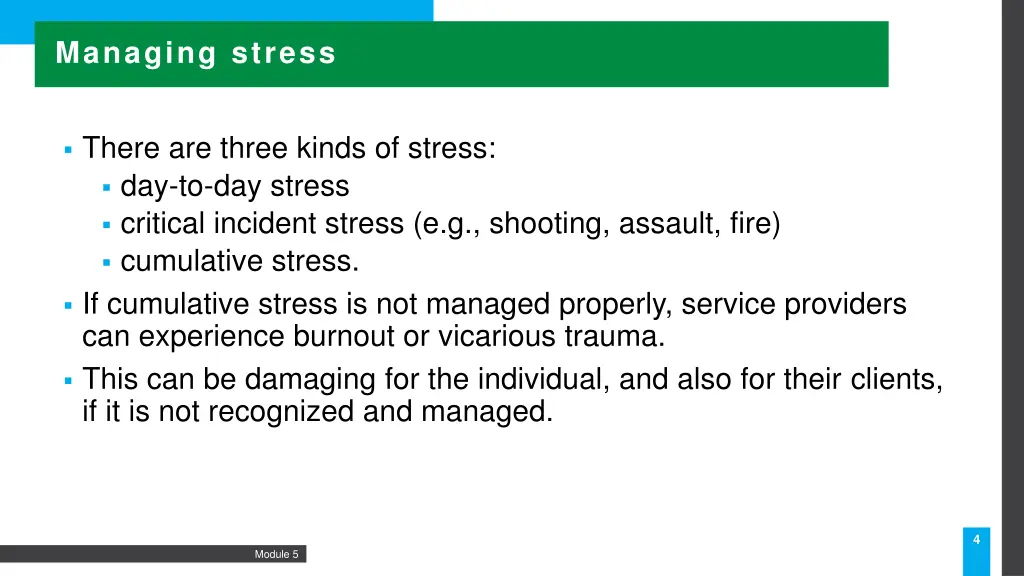 managing stress