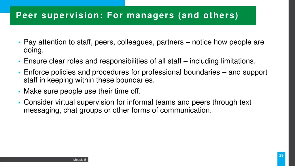 peer supervision for managers and others