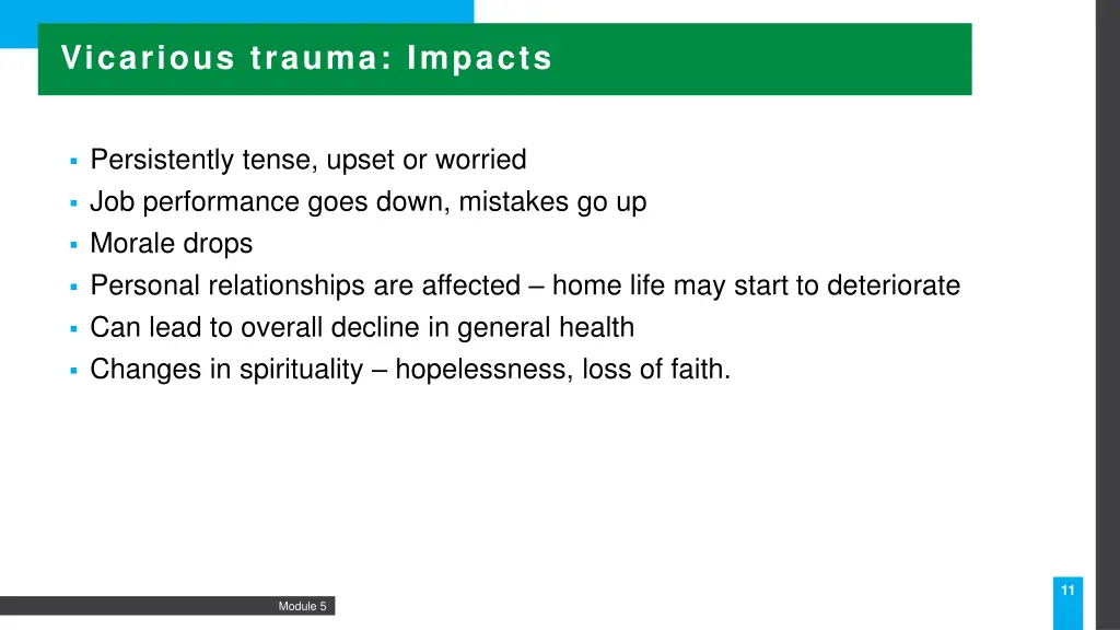 vicarious trauma impacts