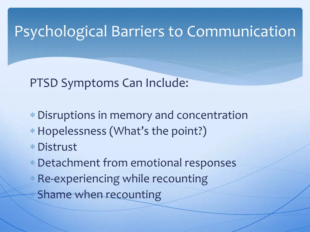 psychological barriers to communication