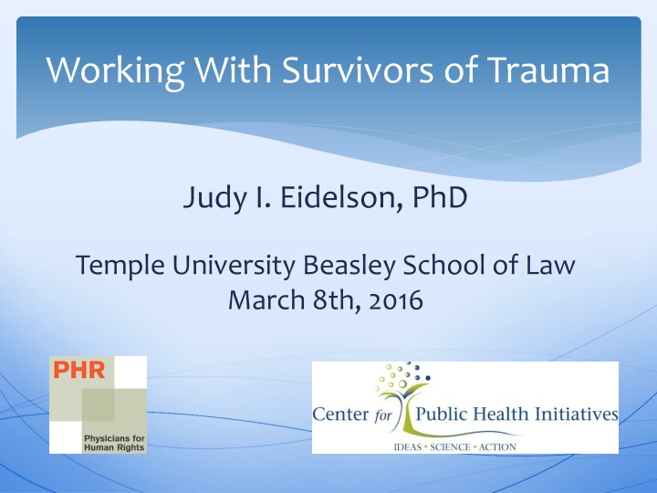working with survivors of trauma