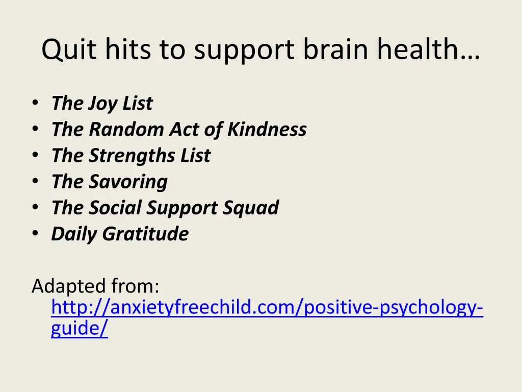 quit hits to support brain health