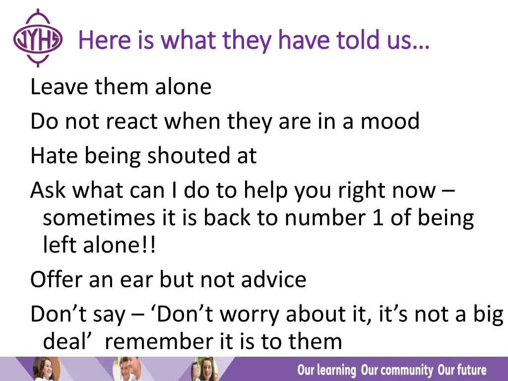 here is what they have told us here is what they